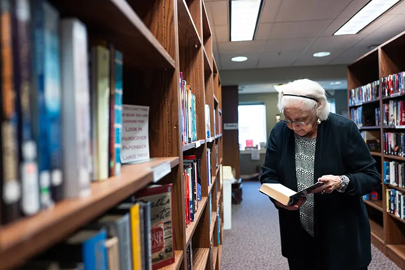 Resident maintains lifelong learning library