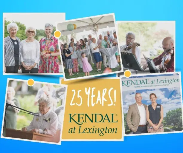 25 Years! Kendal at Lexington photo of residents and staff at celebration