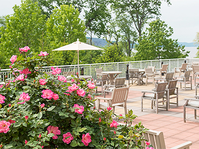 Patio overlooking the Hudson River