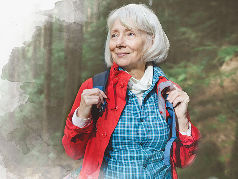 Enso Village woman hiking