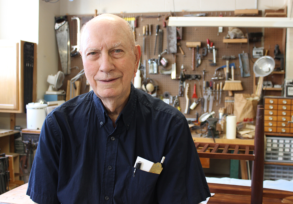 Kendal resident in woodshop