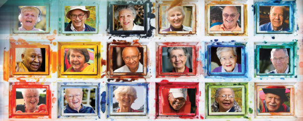 Colorful montage of faces