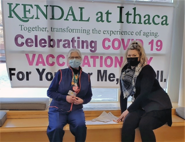Two of the scores of Kendal at Ithaca staff who have received COVID-19 vaccinations.