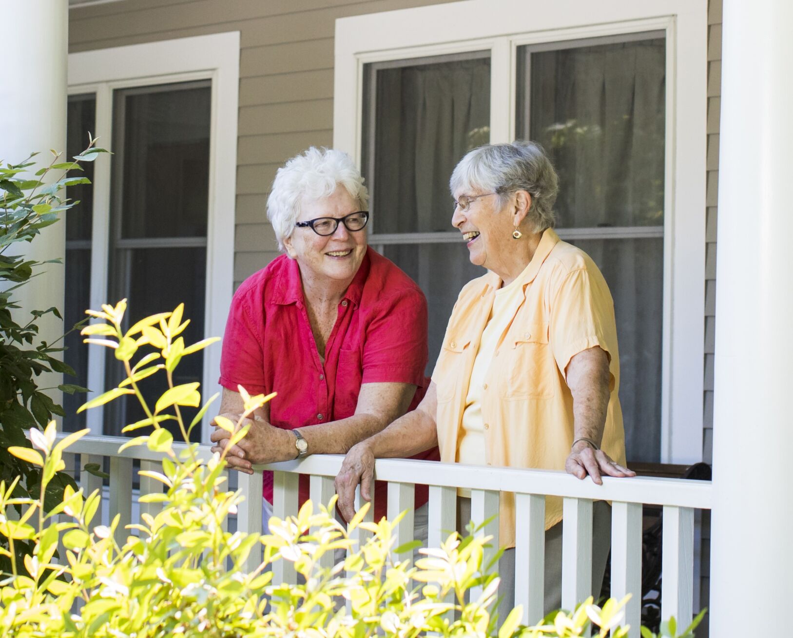 Two women on porch