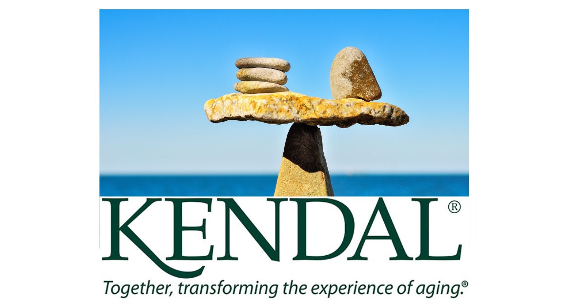 Kendal logo with rocks balancing