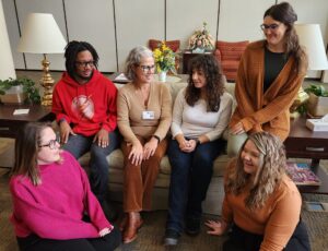 Megan F. meets with recipients of Employee Futures Fund.