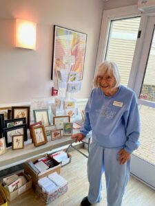 Betty Schaffer selling art