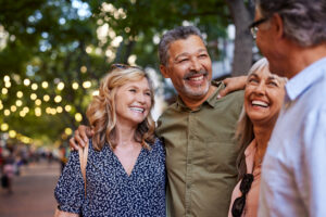 A group of older adults discussing post-retirement planning