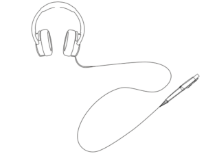 HEADPHONES IN A LINE DRAWING